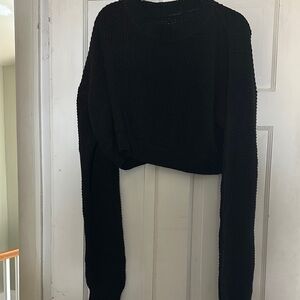 Black Knit Crop Sweater